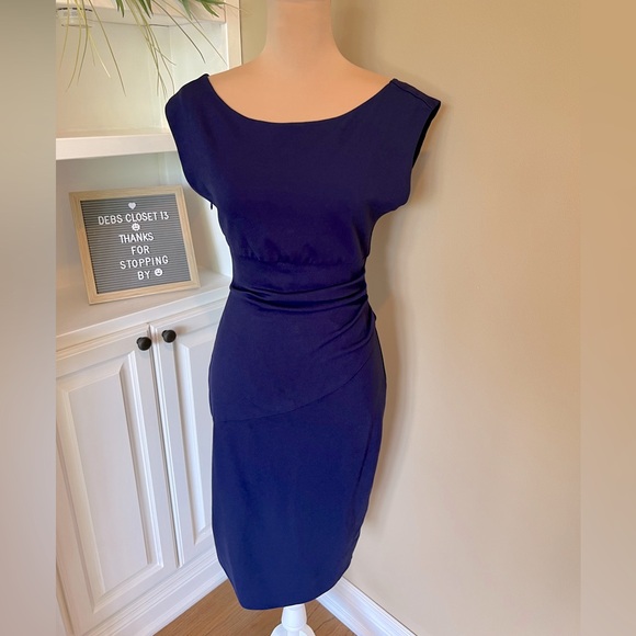 Diane Von Furstenberg Women’s Dress Size 6 Blue Jori Fitted Sleeveless Bodycon - Picture 3 of 12